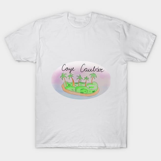 Caye Caulker watercolor Island travel, beach, sea and palm trees. Holidays and vacation, summer and relaxation T-Shirt by grafinya